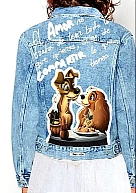 chaqueta personalizada iborrero custom denim jacket regalos personalizados originales disney