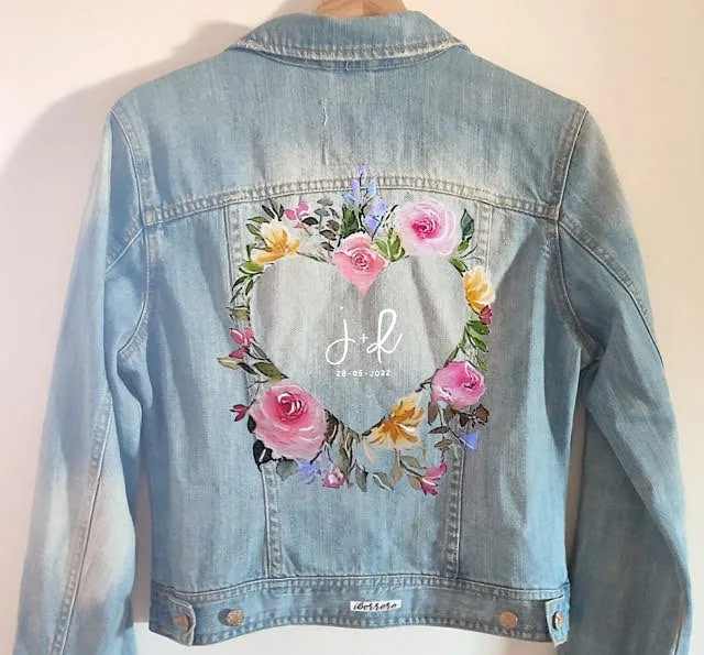 chaqueta personalizada iborrero custom denim jacket regalos personalizados originales disney bodas novias wedding bride 